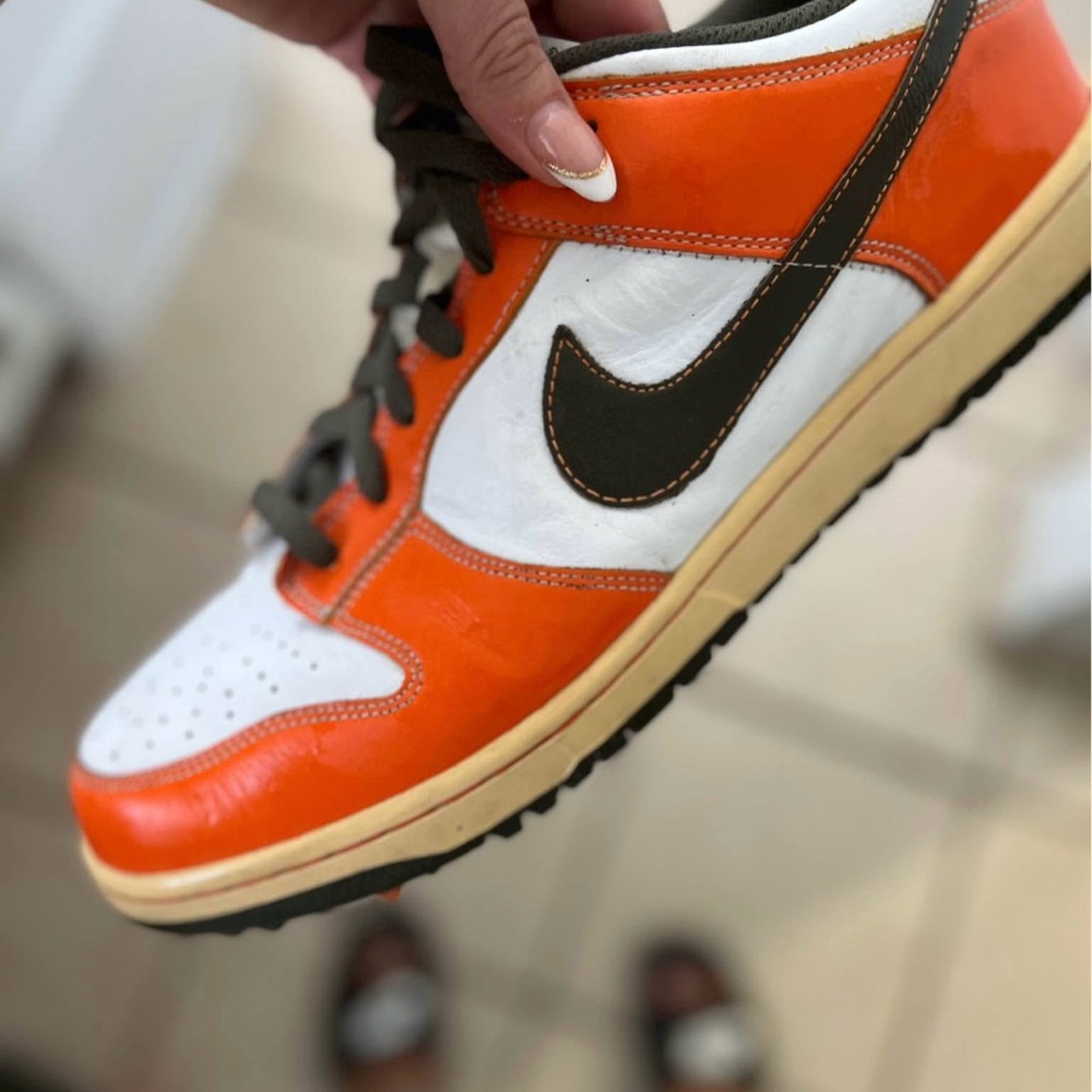 Nike Men's Orange and White Sneakers